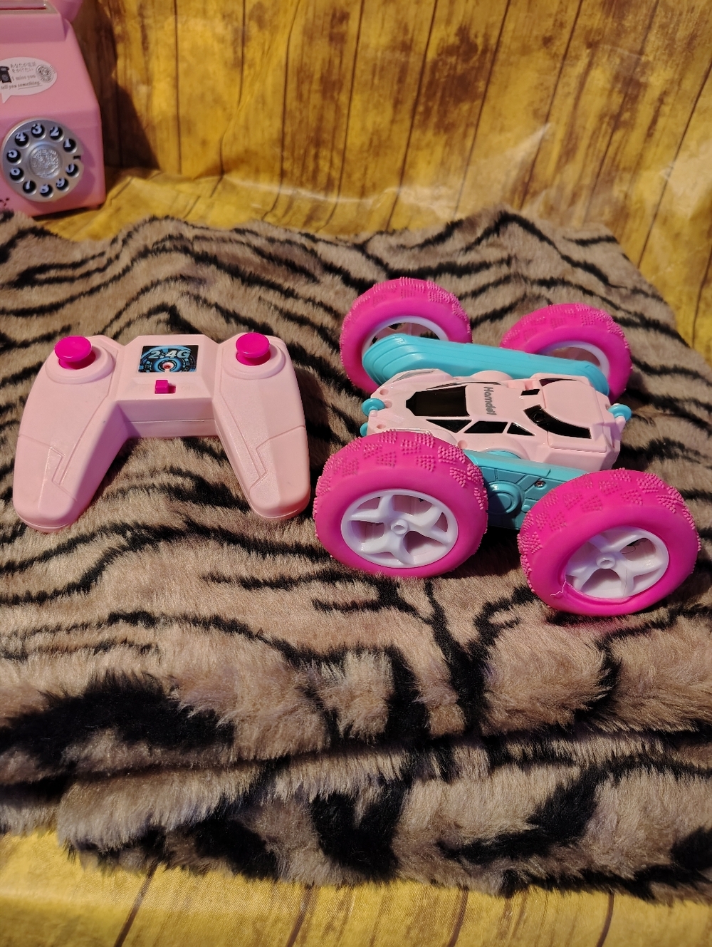 Amazon Pink and Teal Remote Control Stunt Car